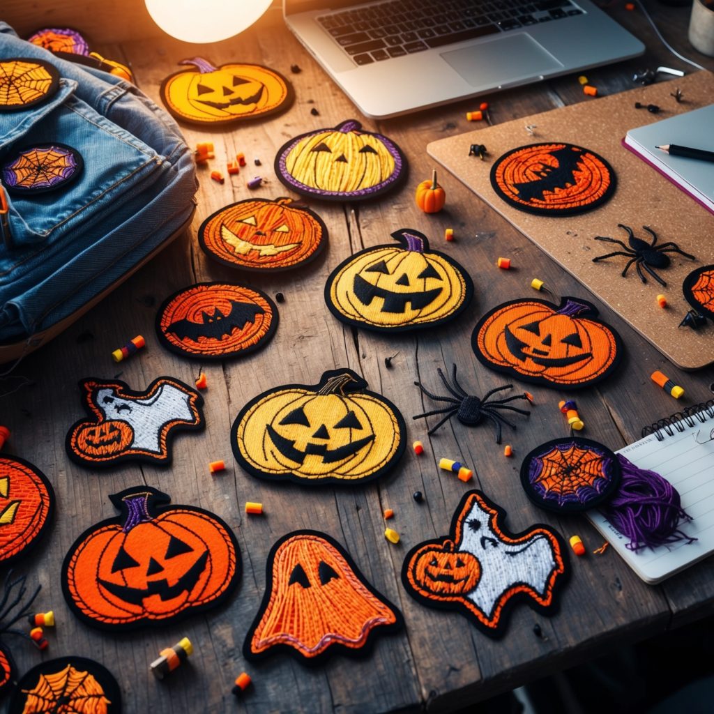 Halloween-themed patches